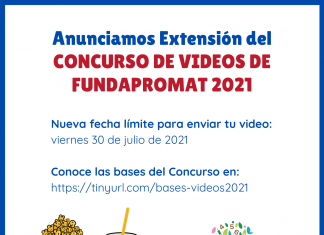 Anunciamos Extensión del Concurso de Videos de FUNDAPROMAT 2021