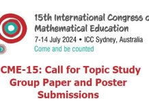 ICME 15: Convocatoria para la presentación de ponencias y posters a los Grupos de Estudio de Temas (TOpic Study Groups / TSG) ICME-15 TSG
